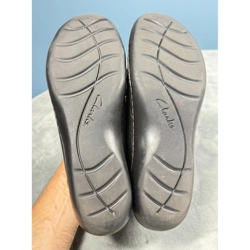 Clarks Collection Loafers Womens 11 Black Leather Tassel Slip On